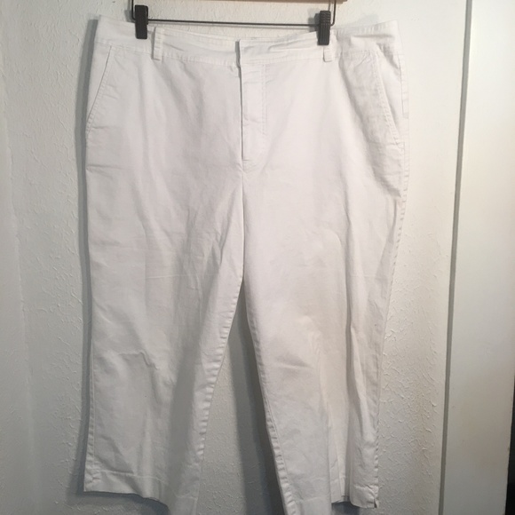 Chaps Pants - Chaps White Capri Cotton Pants Size 16